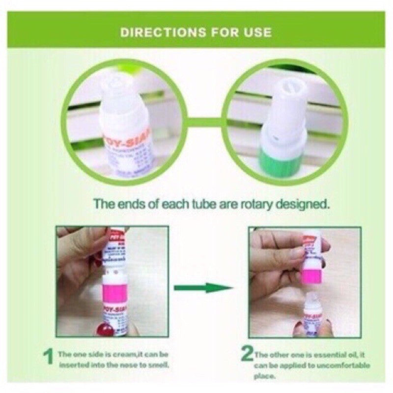 Poy-sian 2 in 1 inhaler from Thailand (6pcs)