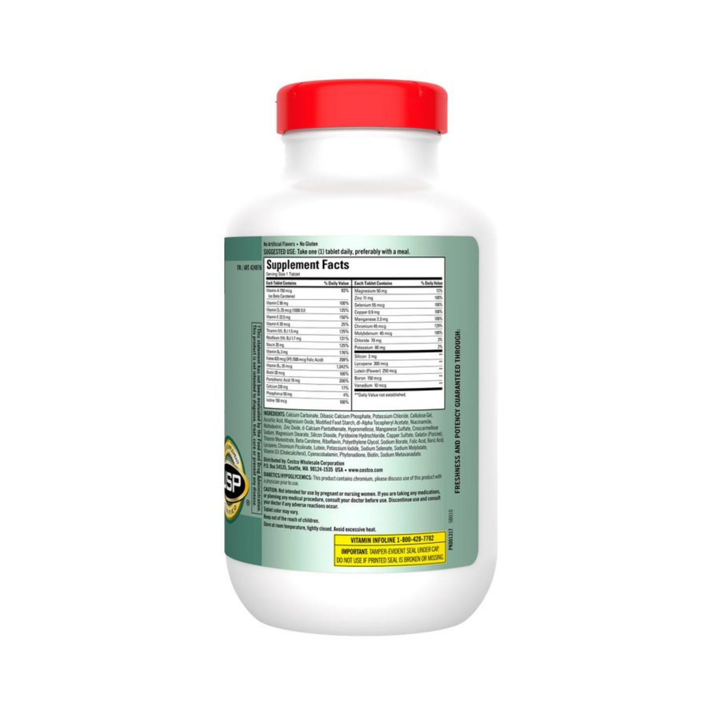 Kirkland Mature Multivitamins 50+, 400 tablets