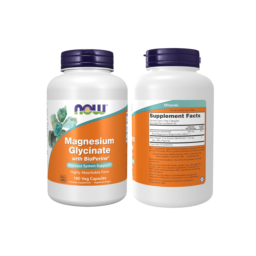 NOW Foods Magnesium Glycinate with Bioperine