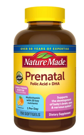 Nature Made Prenatal Multivitamins with Folic Acid + DHA 150 softgels
