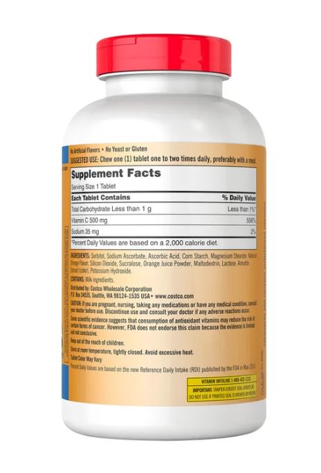Kirkland Signature Vitamin C 500mg, 500 Tablets