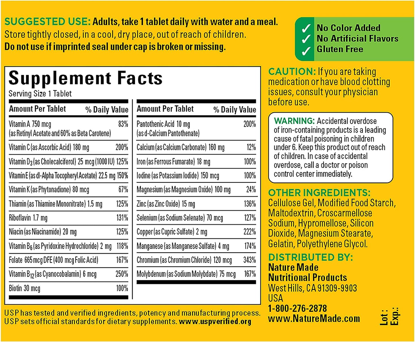 Nature Made Multivitamins, 130 tablets