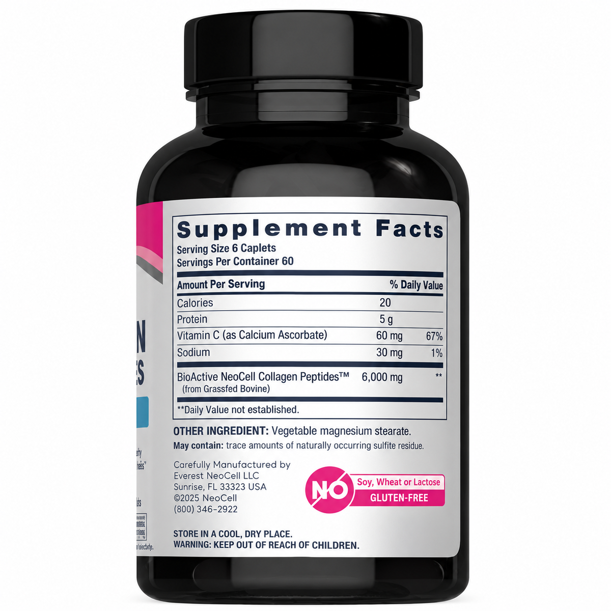 NeoCell Grassfed Collagen Peptides + Vitamin C, 360 caplets