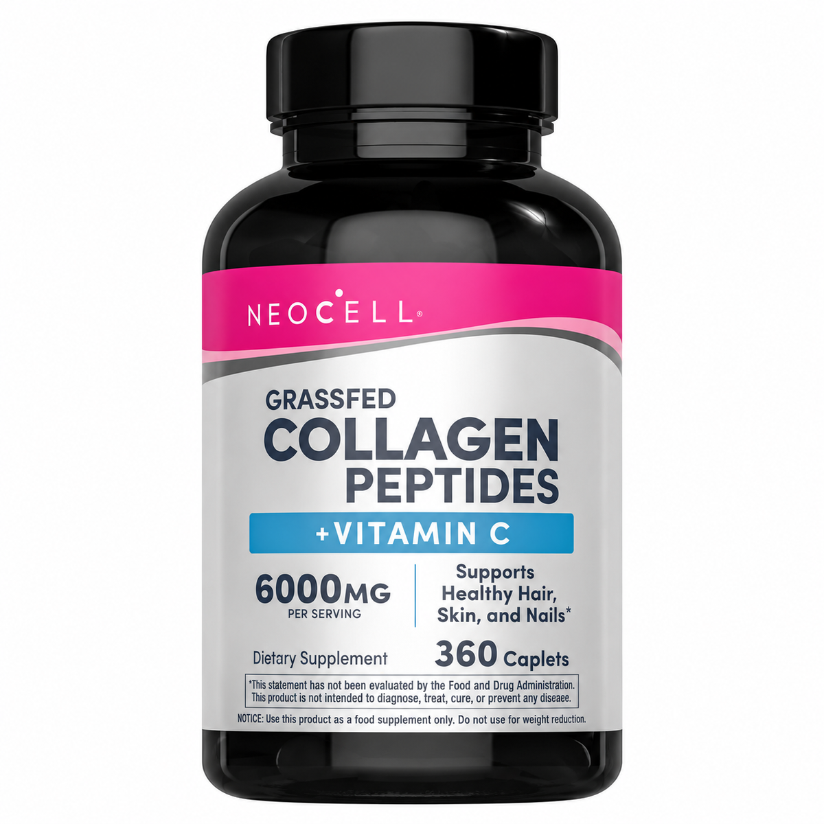 NeoCell Grassfed Collagen Peptides + Vitamin C, 360 caplets