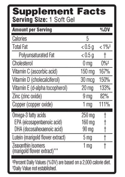 Ocuvite Adult with Lutein and Omega-3 50+, 150 mini softgels