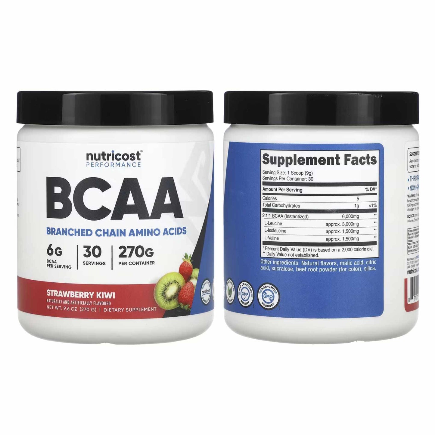 Nutricost BCAA Unflavored 180g/360g (30/60 servings)