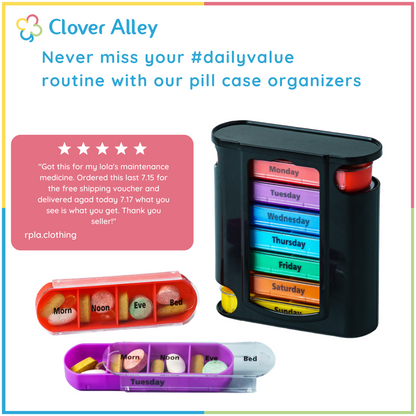 Weekly Pill Organizer, Four Times-a-Day, 1 Dispenser with Stackable AM/PM Compartments