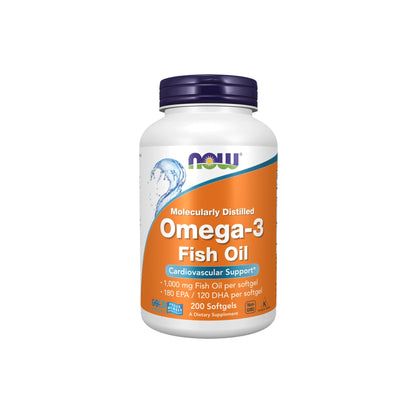 NOW Foods Omega-3 Fish Oil, 180 EPA / 120 DHA, 1000mg