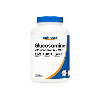 Nutricost Glucosamine with Chondroitin & MSM – Joint Support, Mobility & Cartilage Health - 240 Tablets