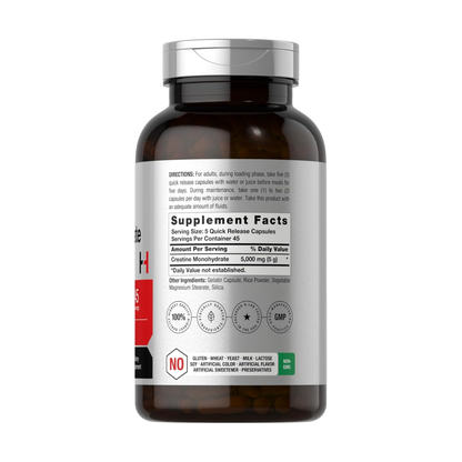 Horbaach Creatine Monohydrate, 5,000mg, 225 Capsules