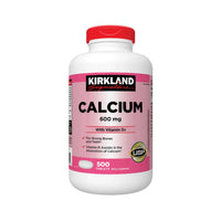 Kirkland Signature Calcium 600mg with Vitamin D3 – Bone Health Support Supplement (500 Tablets)