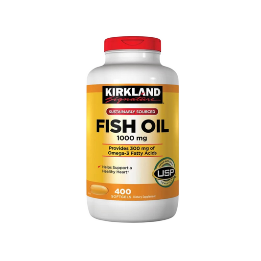 Kirkland Signature Fish Oil 1000mg – Omega-3 Fatty Acids for Heart & Brain Health (400 Softgels)