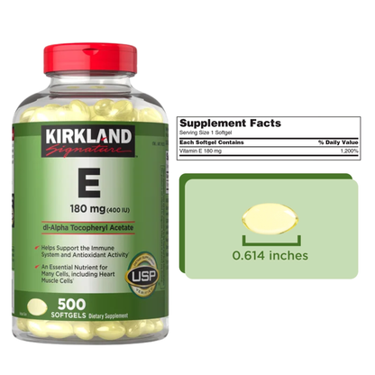 Kirkland Vitamin E, 400 i.u, 500 softgels
