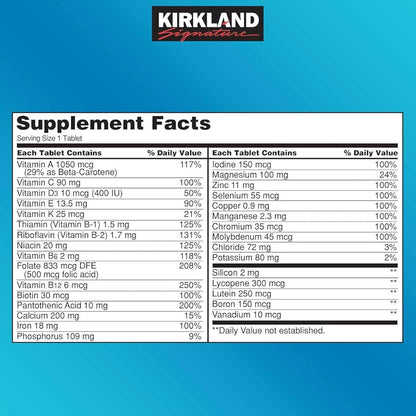Kirkland Signature Daily Multivitamins, 500 Tablets