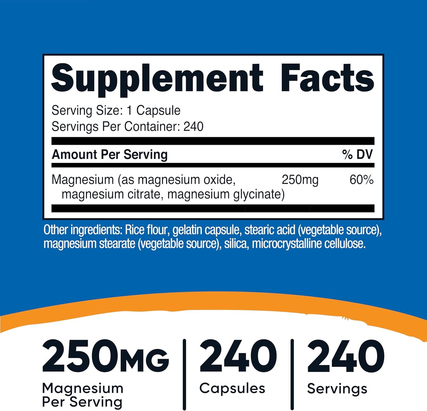 Nutricost Magnesium Complex 250mg, 240 Capsules