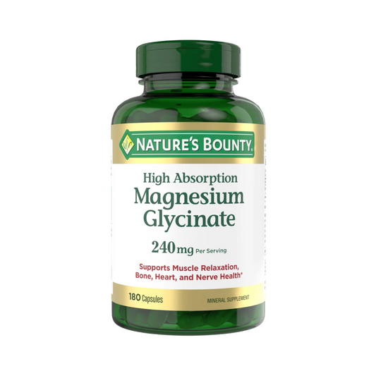 Nature's Bounty Magnesium Glycinate 240 mg, 180 Capsules