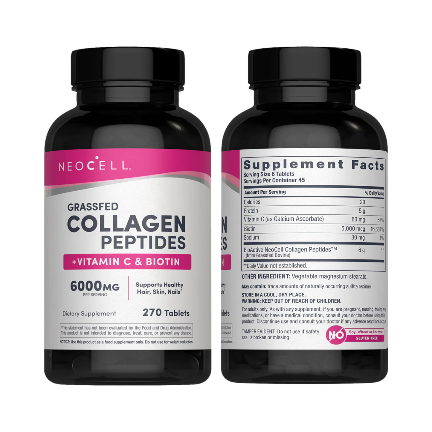 NeoCell Grassfed Collagen + Vitamin C & Biotin, 3,000mg 180/270 tablets LIMITED TIME PROMO