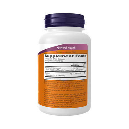 NOW Foods Magtein™ , Cognitive Support, 90 Capsules