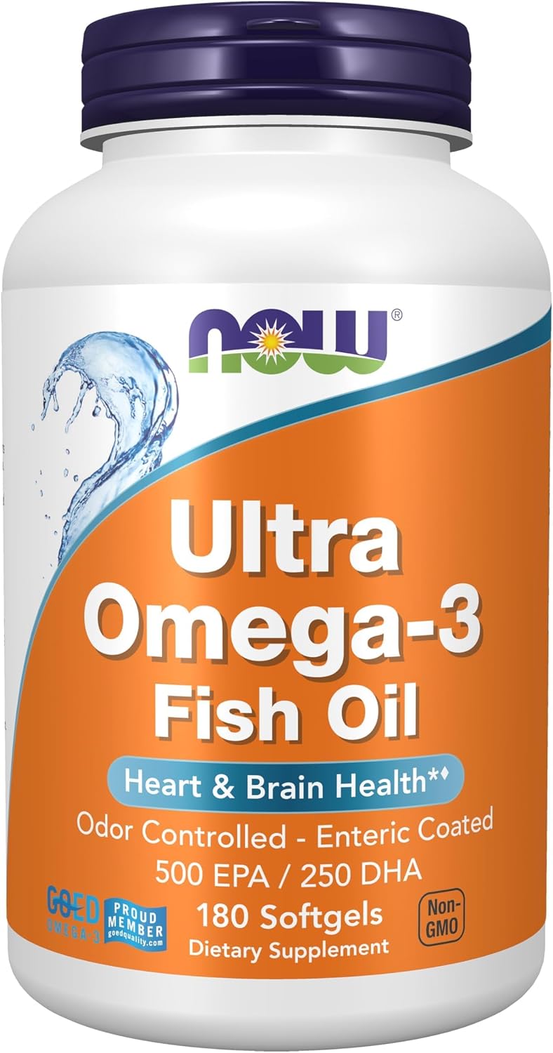 NOW Foods Ultra Omega-3 Fish Oil, 90/180 Softgels