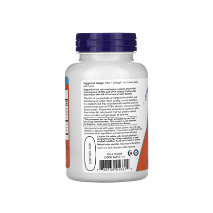 NOW Foods Ultra Omega-3 Fish Oil, 90/180 Softgels