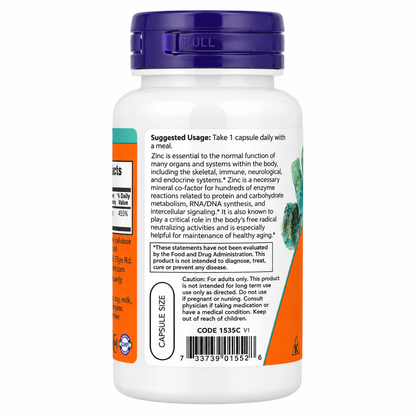 NOW Foods Zinc Picolinate 50mg 120 Veggie Capsules