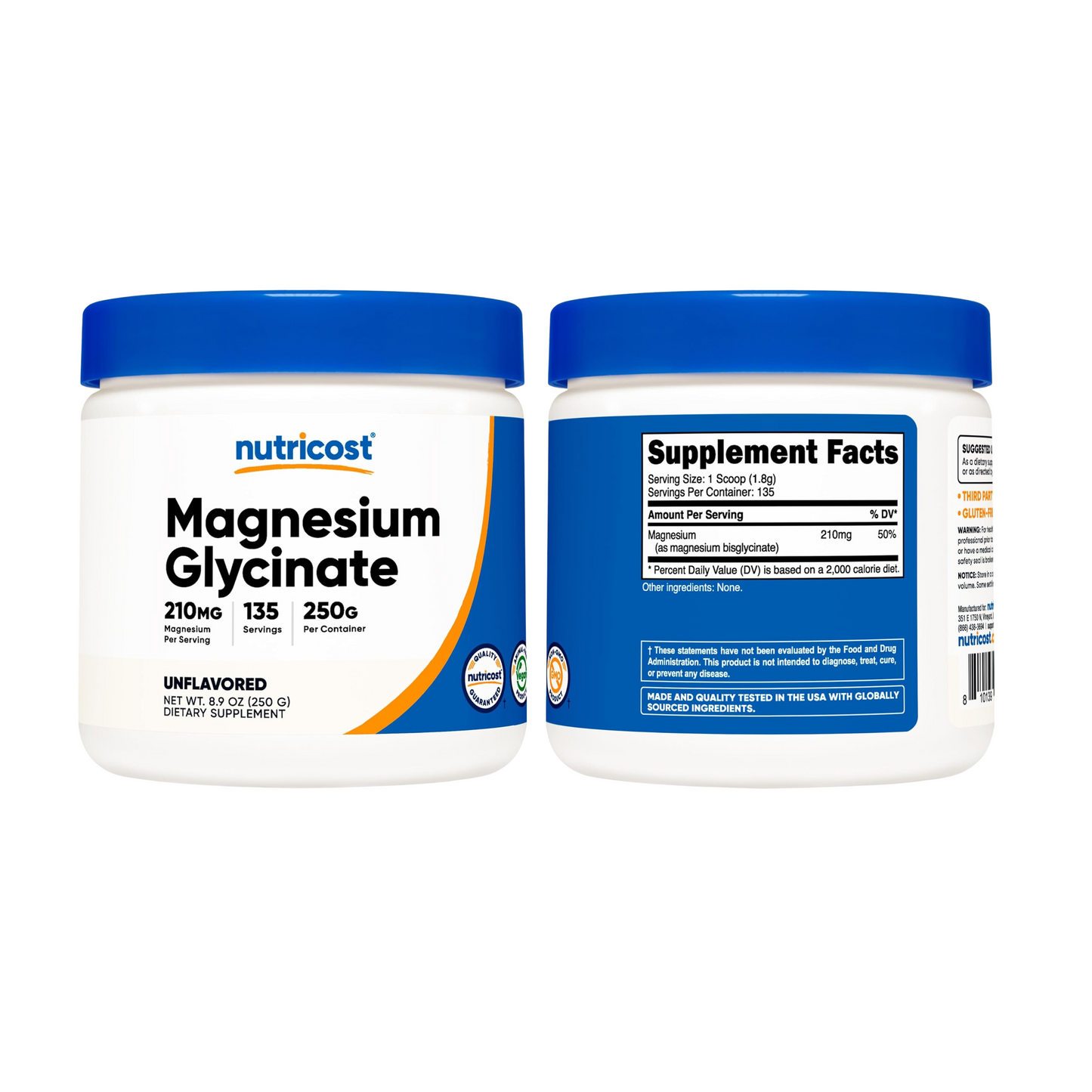 Nutricost Magnesium Glycinate Powder, 250 grams, Unflavored