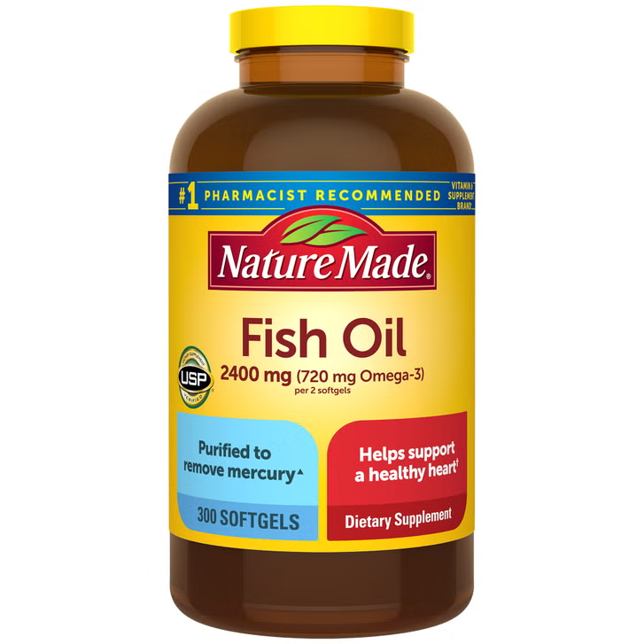 Nature Made Omega-3 Fish Oil, 2400mg, 300 softgels
