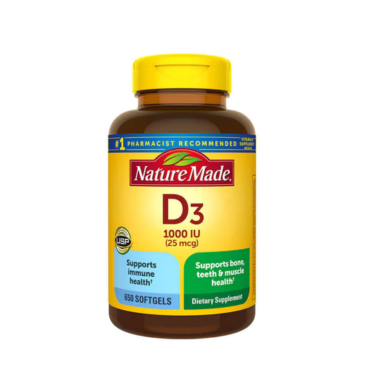 Nature Made Vitamin D3, 1000 iu, 650 softgels