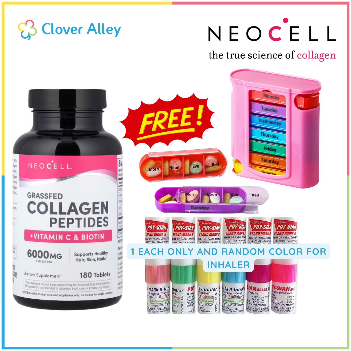 NeoCell Grassfed Collagen + Vitamin C & Biotin, 3,000mg 180/270 tablets LIMITED TIME PROMO