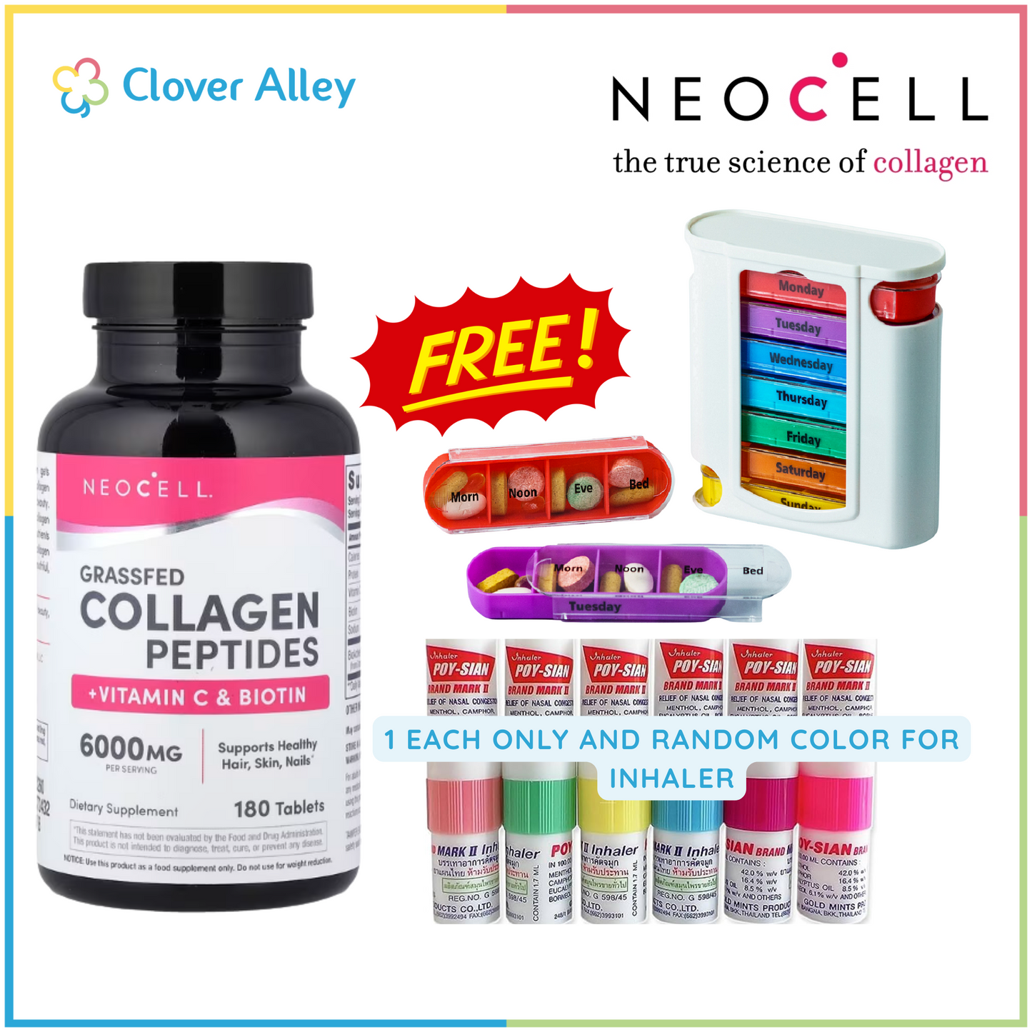 NeoCell Grassfed Collagen + Vitamin C & Biotin, 3,000mg 180/270 tablets LIMITED TIME PROMO