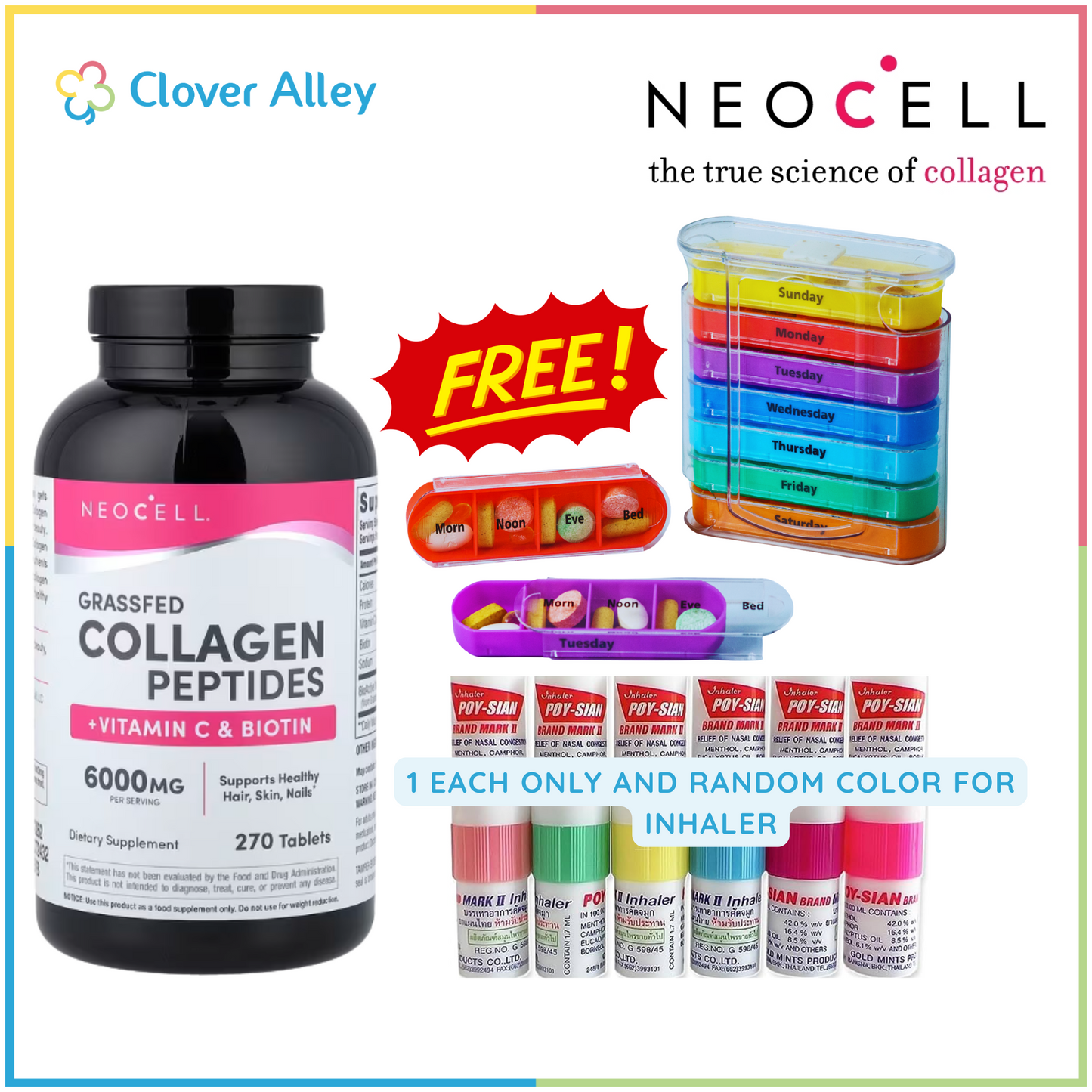 NeoCell Grassfed Collagen + Vitamin C & Biotin, 3,000mg 180/270 tablets LIMITED TIME PROMO