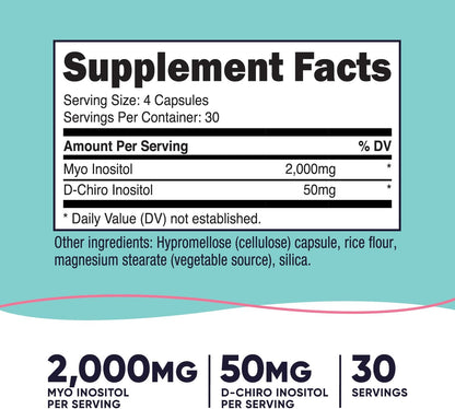 Nutricost Myo Inositol & D-Chiro Inositol 2000mg, 120 Capsules