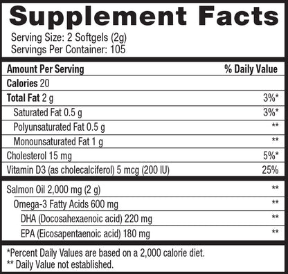 Pure Wild Alaska Salmon Oil 1000mg, 210 softgels