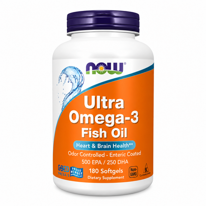 NOW Foods Ultra Omega-3 Fish Oil, 90/180 Softgels