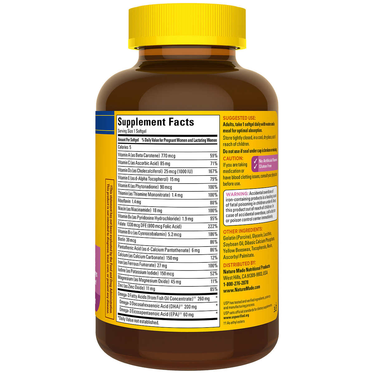 Nature Made Prenatal Multivitamins with Folic Acid + DHA 150 softgels
