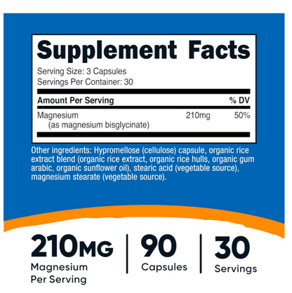 Nutricost Magnesium Glycinate 210mg per serving (90/180 capsules)