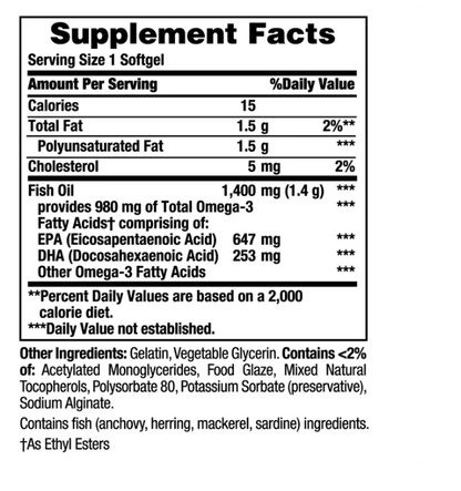 Nature's Bounty Fish Oil 1400mg, 130 Softgels